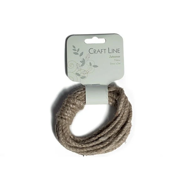Jutesnor, 3 mm, Natur